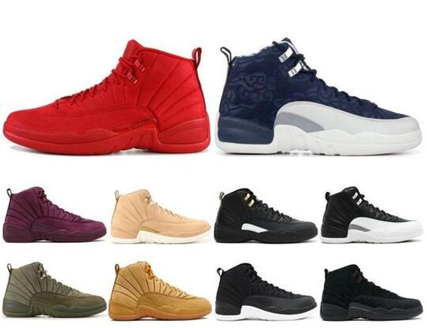 

new 12 12s white dark grey game royal the master basketball shoes men taxi flu game french blue fiba sneakers with box