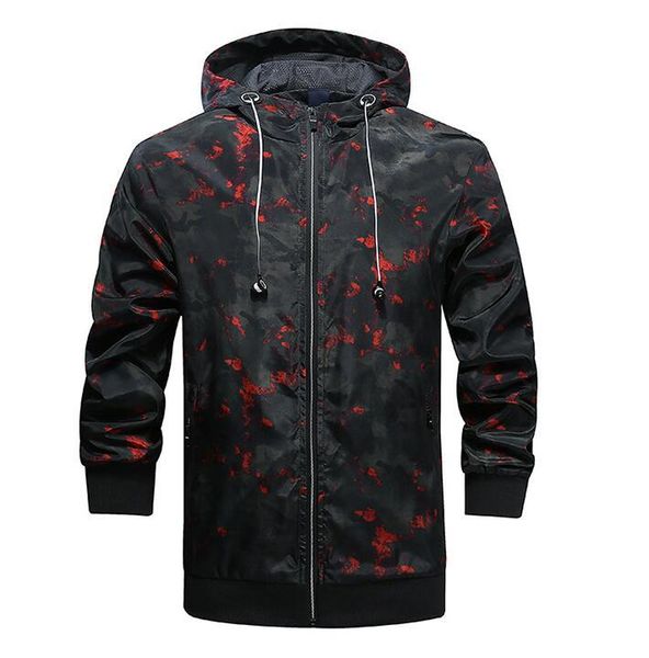 

мужские камуфляжи ветровка куртка спорт спортивная с капюшоном slim fit пальто куртка, Black;brown