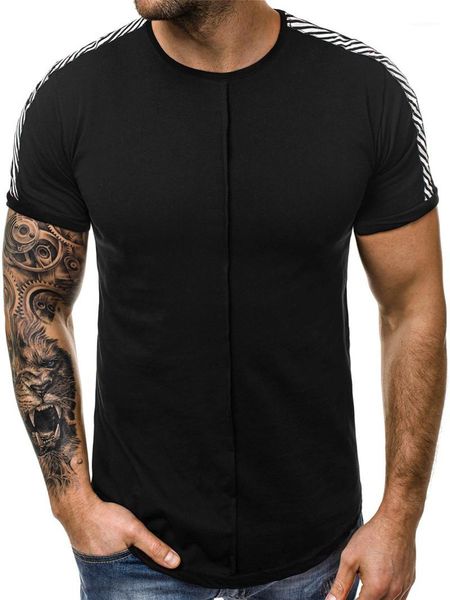 

leisure sports slim tees mens t-shirts 2020 summer casual designer t-shirt fashion short sleeve males, White;black