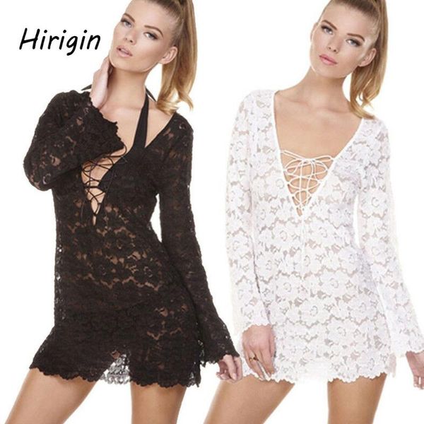

white bikini cover-ups perspective long sleeves blouses beach cover up see-through beach dresses for women lace crochet swimwear