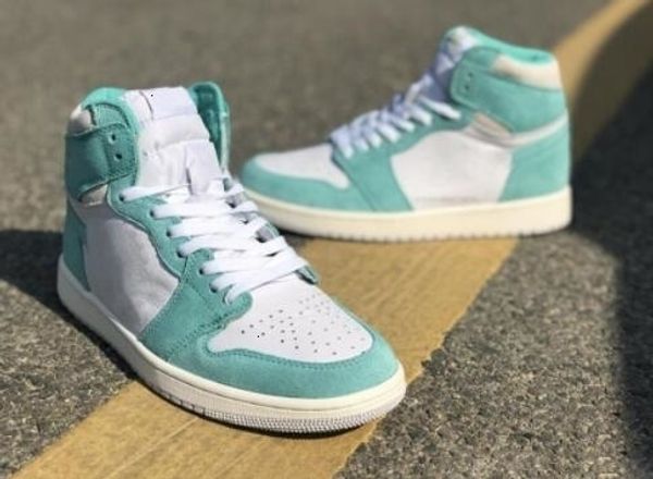 

1 high og turbo basketball s mens green white sports fashion designer trainer sneakers outdoor shoes