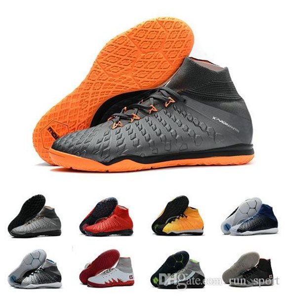 

new 2019 high ankle football boots tf hypervenom phantom iii df acc soccer shoes ea sports hypervenom indoor ic turf soccer cleats socks