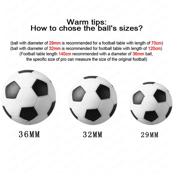 

wholesale standard 10 pcs football ball soccer foosball table 29mm 32mm 36mm board game accessories mini football bar table toy