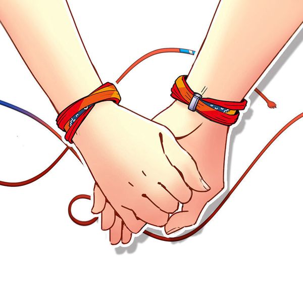 

wholesale-fashion movie kimi no na wa your name miyamizu mitsuha bracelet chain jewelry cosplay (no clip ), Black