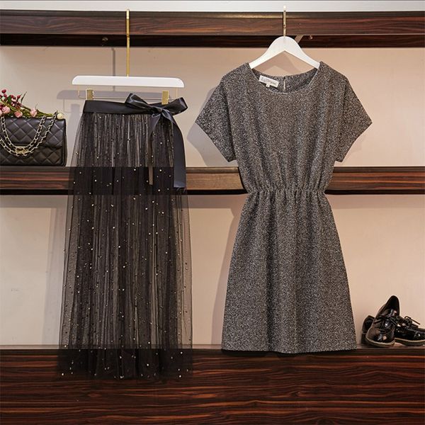 

women cotton shirt + mesh mini skirt suit summer elegant women 2 piece set, White