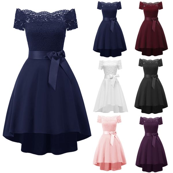 

Women Formal Long Lace Chiffon Dress Girl Prom Evening Party Women Dress Evening Lady Fashion Solid Belted Dresses