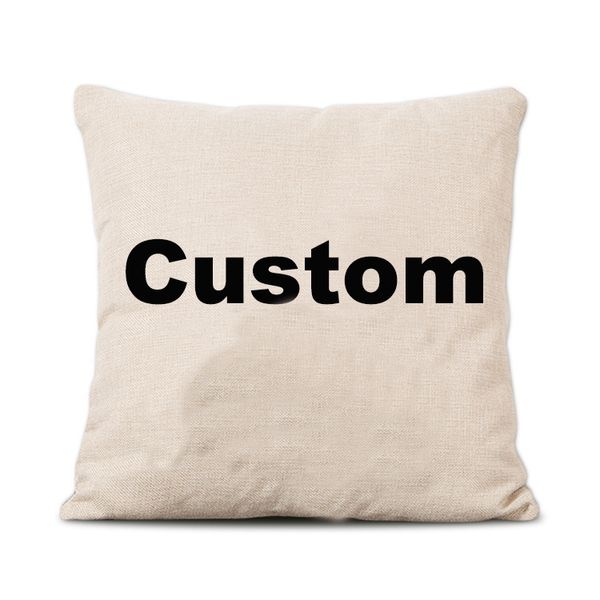Custom Pillow Covers 18 X 18 Inch Hidden Zipper Linen Cushion