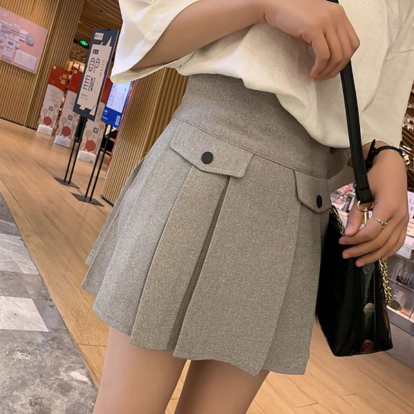 

harajuku pleated skirts womens new korean version high-waisted slim one-step a-line slim falda mujer vestidos largos gonna lunga, Black