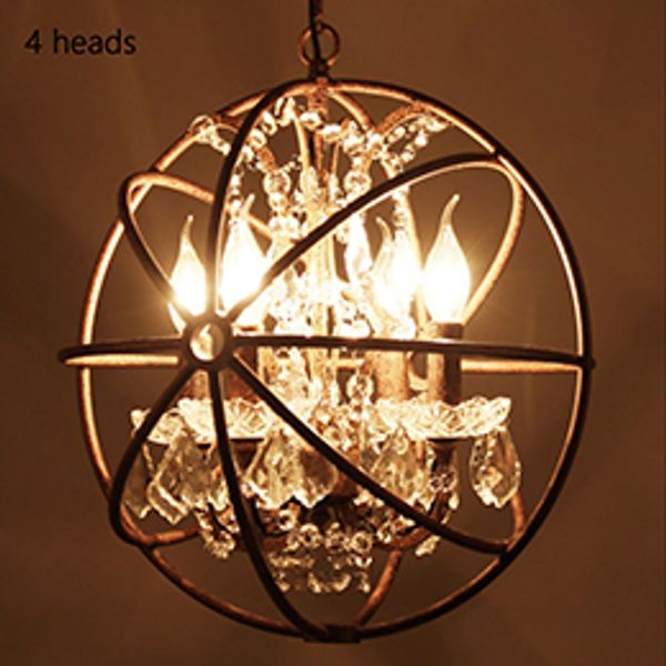

retro vintage rust iron cage chandeliers e14 big style crystal chandelier lustre led lamp lighting for living room bedroom bar