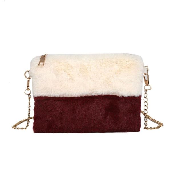 

fashion women mixed color cute lovely hairy handbag crossbody shoulder messenger casual bags fashion zipper tote bag gift /e