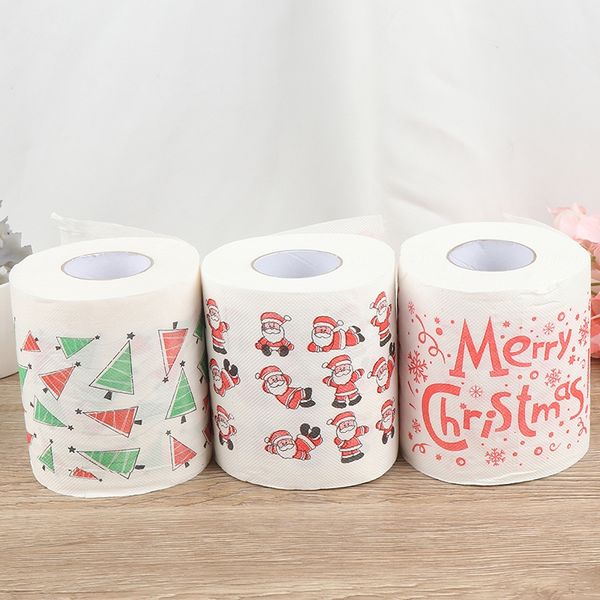 

3 styles cartoon toilet print tissue ornament roll paper home decor christmas festival party living room kitchen bath supplies bathroom sink