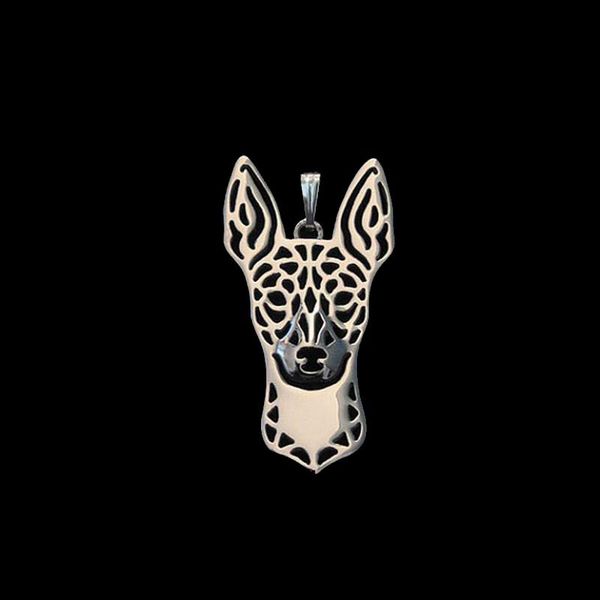 

2019 fashion metal jewelry dog pendants women silver plated rat terrier pendants, Black