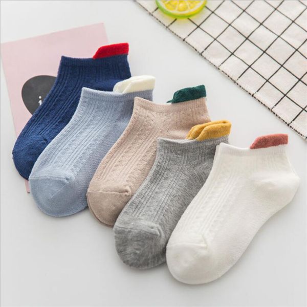 

5pairs/set summer children seamless socks mesh breathable boys socks summer cotton for children sports for kids, Pink;yellow
