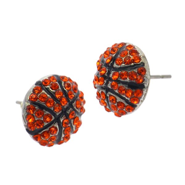 

fashion sports jewelry crystalbasketball diamond stud earrings, Silver