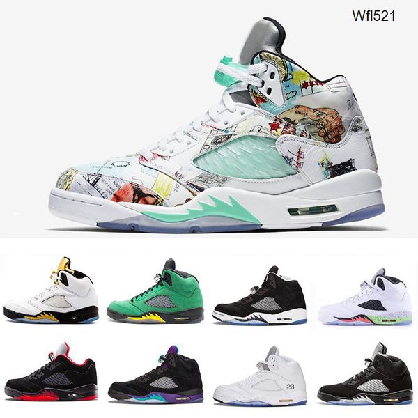 

wings laney 5 v 5s basketball shoes black white grape fire red og black metallic silver men sport sneaker av2405-90s0 41-47