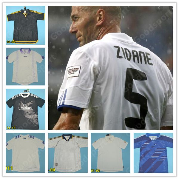 

retro real madrid jerseys vintage 00 02 03 04 05 06 07 zidane beckham fabregas ronaldo carlos raul robben bale benzema figo kaka owen hot, Black;yellow