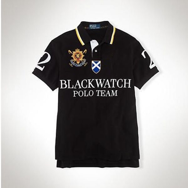 

wholesale-plus size us big size black watch polo team multi embroidery polo shirt 2019 polo shirt men big horse, White;black