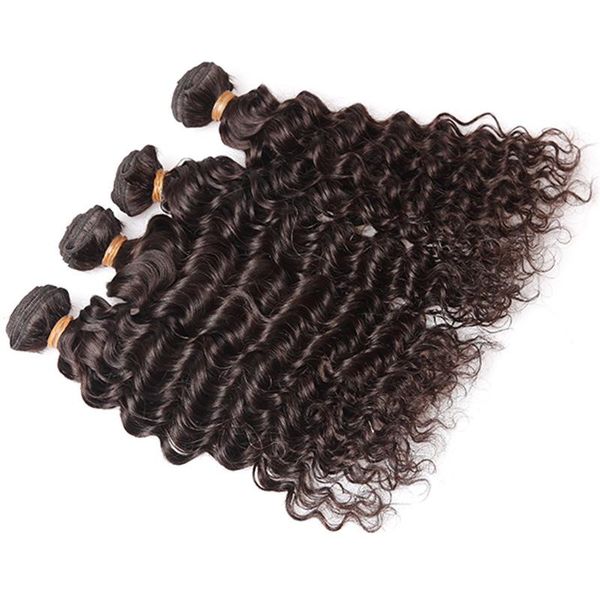 Fasci di capelli a onda profonda di colore nero naturale 3 pezzi capelli indiani vergini grezzi 100% tessuto di capelli umani Elibess regalo di marca gratuito