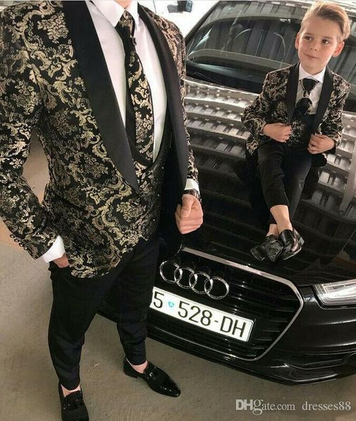 

2019 пляжные женихи смокинги с остроконечным отворотом мужские узорные костюмы свадебные смокинги на заказ костюм мужские платья выпускного, Black;gray