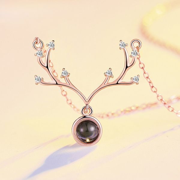 

valentine's gift first choice 925 sterling silver e birthday gift a deer has you 100 i love you language antler necklace woman