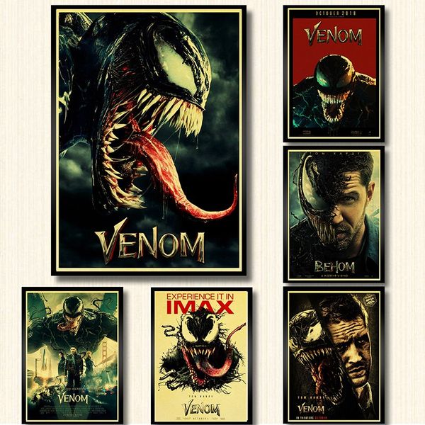 

new venom movie tom hardy marvel poster comics hero posters kraft paper prints wall art painting vintage poster for home decor