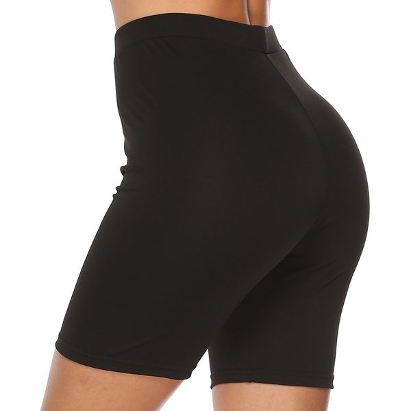 

women fitness casual shorts sports slim sports pants trousers ladies high waist tummy control cropped gym cycling short shorts, White;black