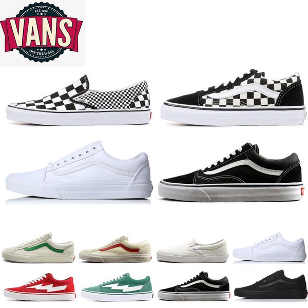 

sale van old skool canvas shoes women sneakers sports skateboarding mens all black white slip on black white van baskets casual shoe