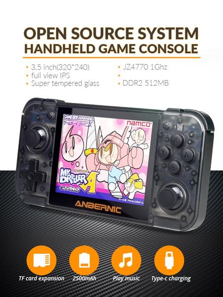 

data frog retro game console rg350 64bit handheld консоль 3,5-дюймовый ips-экран двухъядерный 16g + 128g tf аркадной игры игрока ps1