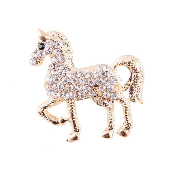 

full drill of japan and south korea horse animal brooch woman brooch brooch chest buckle black snow, Gray