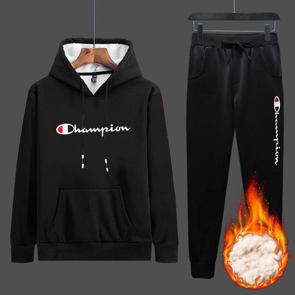 

new mens sweatsuits autumn winter tracksuits for men hooded collar man tracksuit polyester letter print sport suits male size -4xl, Gray