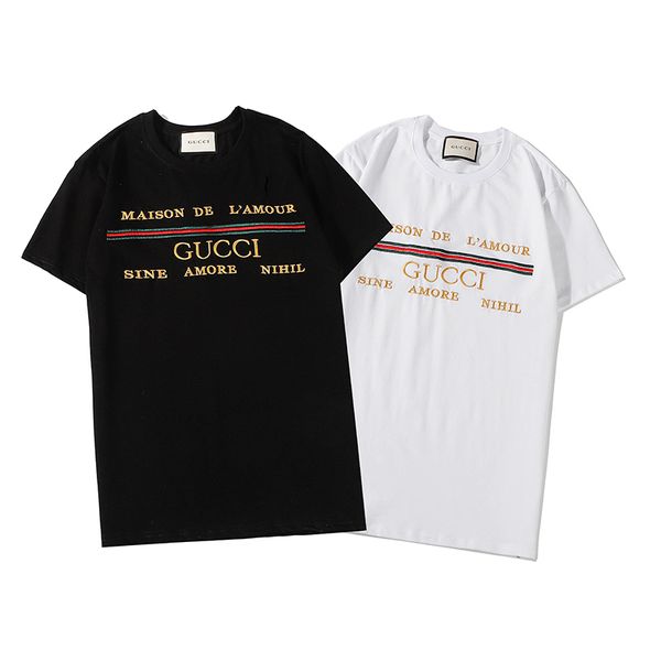 

горячая лента для печати мужского brandshirts designershirts роскошных мужских футболок женщин лето тройники с коротким рукавом мода повседн, White