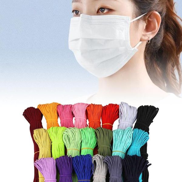 

2мм 45м красочная маска резинка тяжелая стрейч группа шнур маска ухо висит веревка для шитья ремесла diy манжеты аксессуары, Black;white