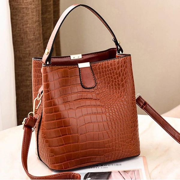 

retro alligator handbags women crocodile pattern handbag large capacity casual crocodile shoulder messenger bags ladies pu purse