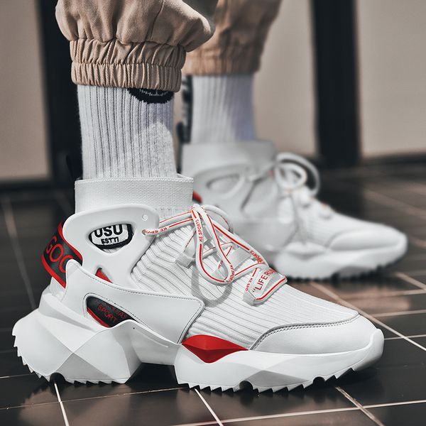 

weave running shoes men high outdoor gym sneakers men athletic breathable sock sneakers sport shoes jogging