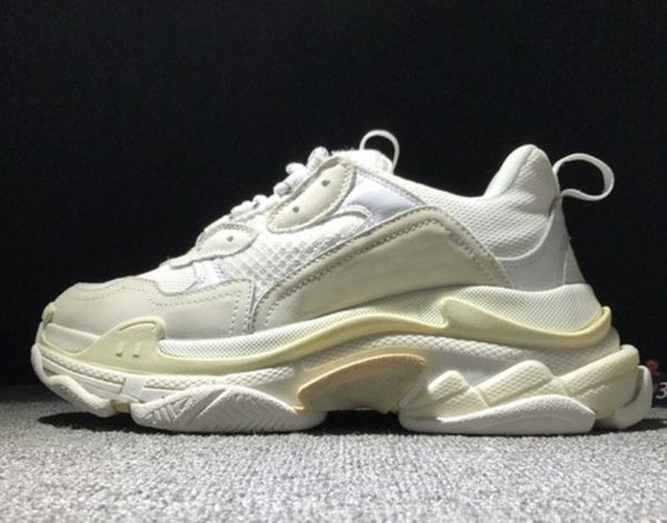 

triple s platform sneakers for men women chaussures paris 17fw triple black cream yellow red casual shoes party shoes 36-45