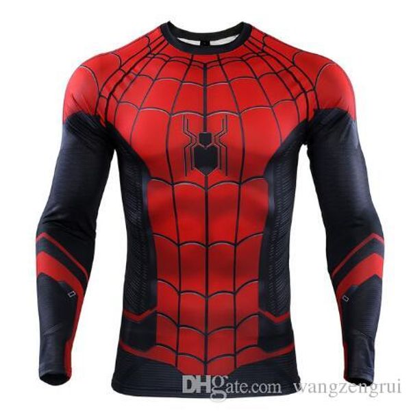 

новое лето the spider-verse 3d печатные футболки мужчины человек-паук компрессионные рубашки 2019 топы мужские комиксы косплей костюм, White;black
