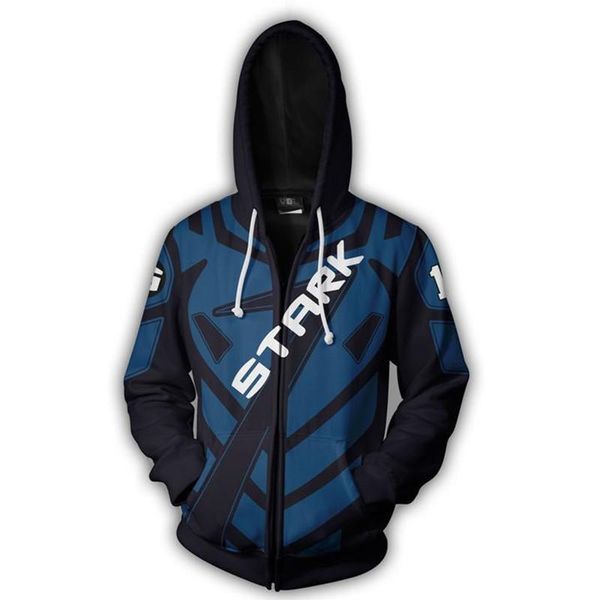 

fashion-4 endgame iron man tony stark hoodies sweatshirts cosplay costume hooded jacket men male clothes coat streetwear, Black
