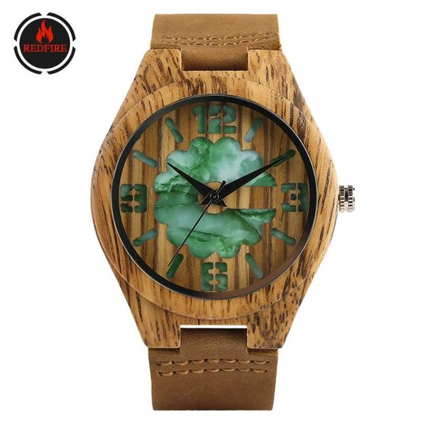 

redfire вуд часы мужчины jade green гравировка арабские цифры набора wooden мужские часы кварцевые наручные часы неподдельной кожи релох, Slivery;brown
