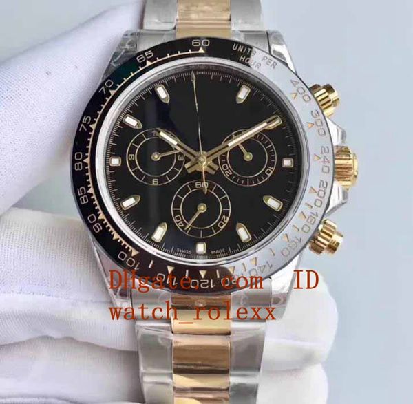 

two colors mens luxury wristwatches automatic chronograph eta 7750 watch men ceramic bezel valjoux watch sport bp 18k wristwatches, Slivery;brown