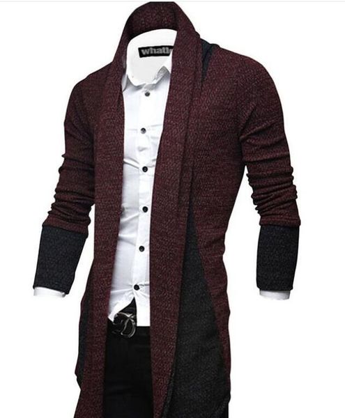 

fashion men patchwork knitted sweaters cardigan 2018 autumn winter long sleeve pullover men casual jumper pull homme 3xl 4xl, White;black