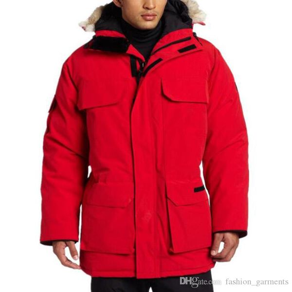 

роскошные канада зимняя куртка mens конструктора вниз parka верхняя одежда big меха с капюшоном канада вниз куртки пальто размер xs-xxl, Black