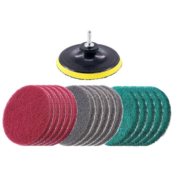 

new 16pcs 5inch 3 different color scrubbing pads drill powered brush tile scrubber scouring pads cleaning kit,abrasive buffing p