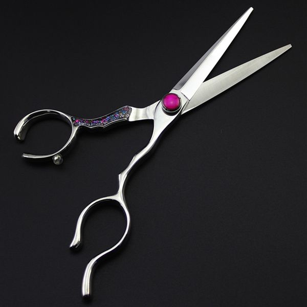 

new quality professional japan 440c 6 inch gem cut hair scissors cutting scissor hair shears berber hairdressing scissors tijeras peluqueria