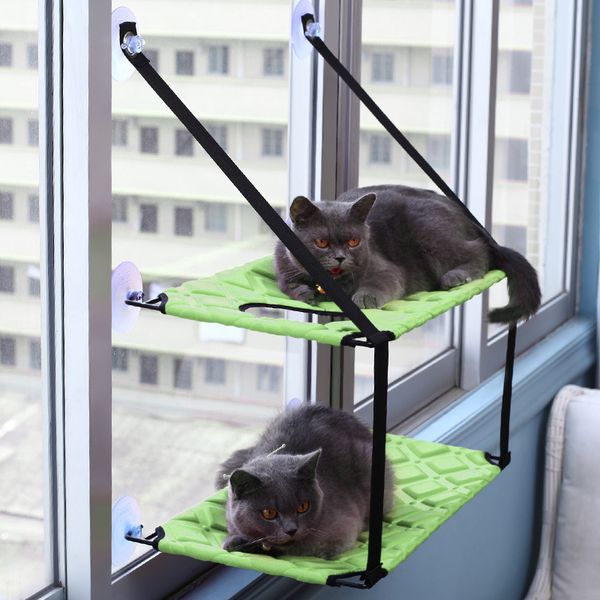 

pawstrip 3 colors double layer cat hammock bed window cat lounger big suction cups window perch bed holds up to 26kg