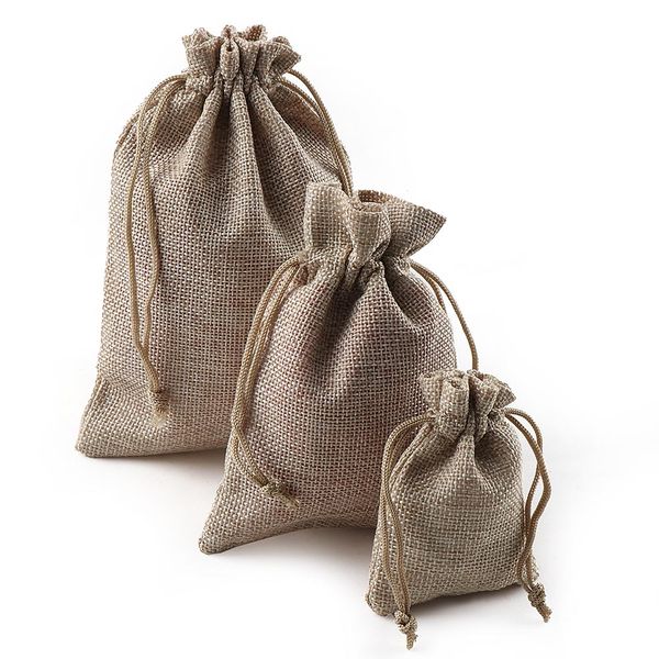 

10pcs burlap drawstring gift bags sacks wedding birthday party favors bags