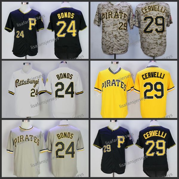 

mens baseball jerseys 24 barry bonds 29 francisco cervelli home away road white yellow black camo embroidered stitched baseball jersey, Blue;black