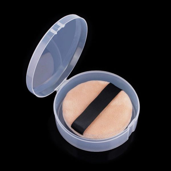 

round transparent clear storage boxes for powder puff mini small jewelry case container