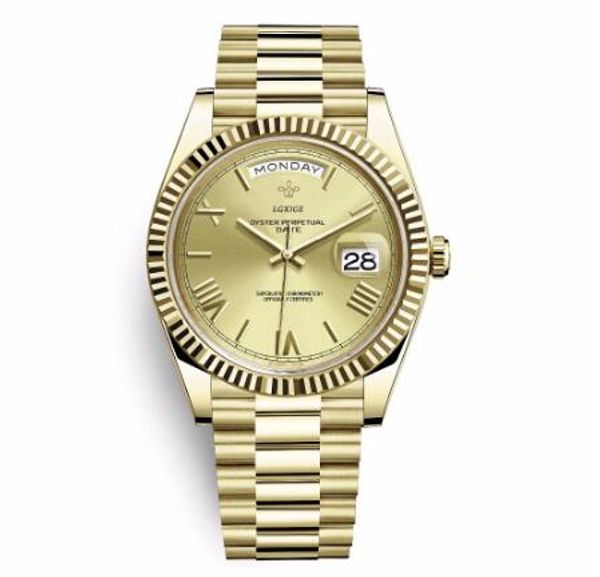 

new 904l stainless steel watches men brand luxury waterproof date wristwatch for men sport male clock gmt machinery movement wristwatch gift, Slivery;brown