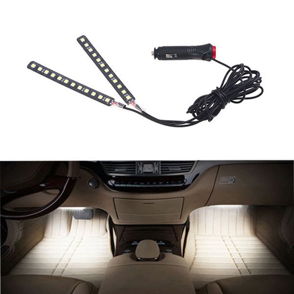 

1pc 2*12 led white atmosphere light neon strip universal car interior decor lights