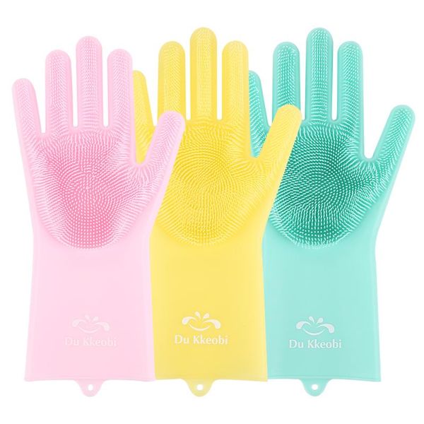 

1pcs magic silicone glove kitchen accessories tool household cleaning brush gloves cleaning dish wash car pet brush rubber glove